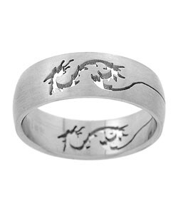 Titanium Ring with Cut-out Dragon Design