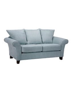 Provence Sky Blue Microfiber Flared Arm Sofa