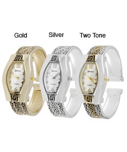 Geneva Platinum Women's Filigree Cuff Watch