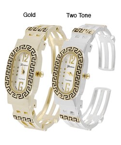Geneva Platinum Women's Greek Key Cuff Watch $18.24 Shipped