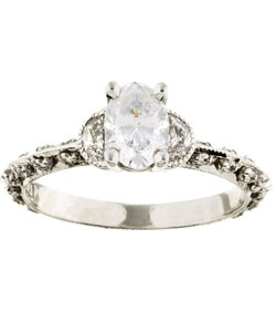 Tacori Platinum 2/5ct TDW Diamond CZ Engagement Ring (G, VS)