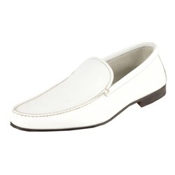Prada Men's White Leather Loafers