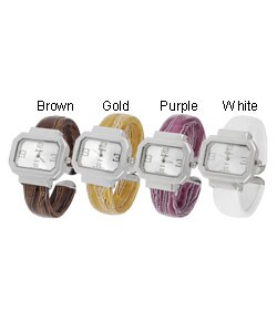 Geneva Platinum Women's Rectangular Cuff Watch