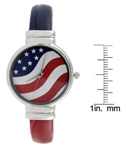 Geneva Platinum American Flag Cuff Watch