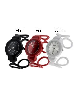 Geneva Platinum Women's Polished Circle Cuff Watch