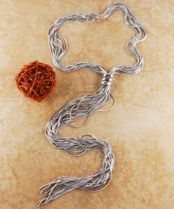 Sterling Silver Waterfall Lariat Necklace (Italy)
