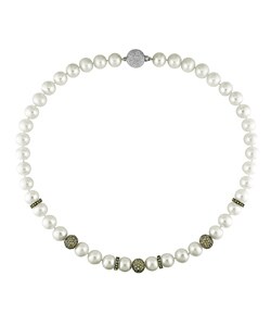 Cultured Freshwater Pearl and Sapphire Necklace