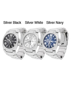 Geneva Platinum Men's Metal Link Watch
