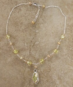 Lemon Quartz and Pearl Drop Necklace (USA)