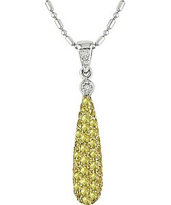18k Gold Yellow Sapphire 1/10ct TDW Diamond Necklace