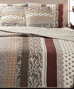 Portsmith Brown/ Cream Quilt Set