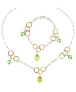 Maddy Emerson Gold over Silver Crystal Jewelry Set