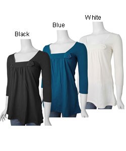 Timing Junior's Square Neck Baby Doll Tee