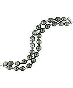 14k Gold Black Baroque Tahitian Pearl Bracelet