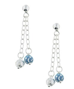 Sterling Silver Baby Blue Enamel Drop Earrings