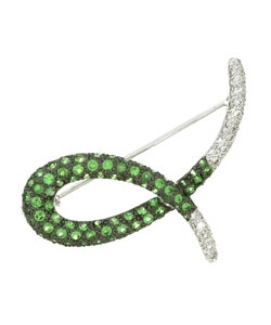 Encore by Le Vian 18k Gold Tsavorite 1/2ct TDW Diamond Pin (J, SI3-I1)