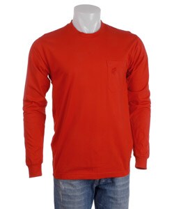 Bass Pro Men's Red Long-sleeve Pocket Tee Shirt