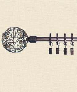 Bead Scroll 48 to 86-inch Adjustable Curtain Rod Set