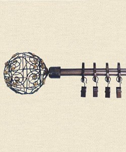 Bead Scroll 66 to120-inch Telescoping Curtain Rod Set