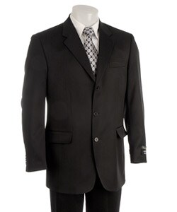 Adolfo Men's Black Wool Gabardine Suit