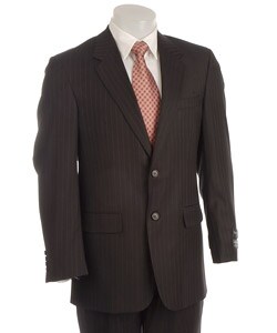 Adolfo Men's Charcoal Pinstripe Wool Suit