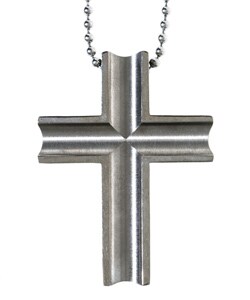 Titanium Milled Cross Necklace