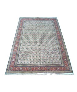Indo Tabriz Herati Design Ivory/ Rust Rug (11'9 x 17'9)
