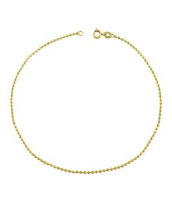 14k Yellow Gold Dazzling Bead Anklet