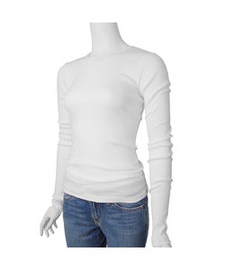 Lucky Brand White Ribbed Junior's Tee