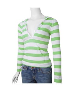 Pinkie P Junior's Broad Stripe Lime Hoodie