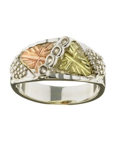 14k Black Hills Gold & Silver Men's Ring