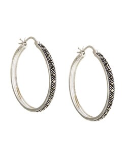 Sterling Silver Marcasite Hoop Earrings