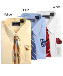 Imperial Men's Dress Shirt with Tie and Hankie