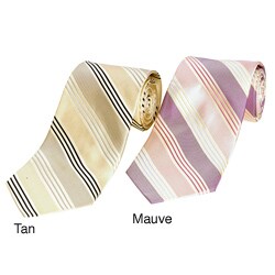 Bruno Piattelli Men's Thick/ Thin Striped Silk Tie
