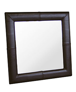 Aiken Dark Brown Bi-cast Leather Frame Mirror