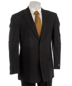 John Bartlett Black 2-piece Worsted Wool Suit
