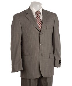 Andrew Fezza Men's Grey Windowpane Suit