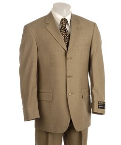 Andrew Fezza Men's Tan Worsted Wool Suit