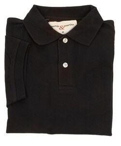 George & Martha Men's Black Cincinnati Pique Polo Shirt