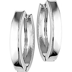 10k White Gold Huggie Earrings