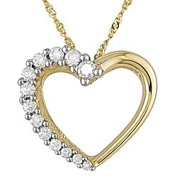 14k Yellow Gold 1/4ct TDW Diamond Heart Necklace (H-I-J, I1-2)