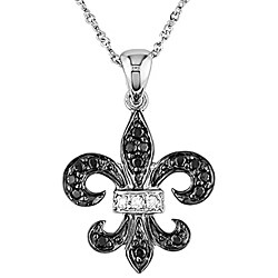14k Gold 1/8ct TDW Diamond Fleur de Lis Necklace (H-I-J, I1-2)