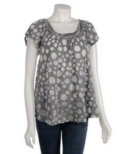 Sugar Lips Women's Dotted Burnout Tunic Top