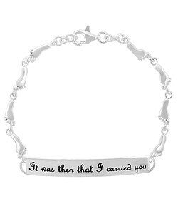 Sterling Silver Inspirational Footprint Bracelet