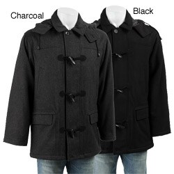 London Fog Men's Wool Blend Toggle Hooded Coat