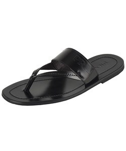 Prada Men's Black Leather Thong Sandals