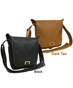Amerileather Flapover Cross-body Messenger Bag