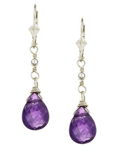 Sterling Silver Amethyst Briolette Earrings
