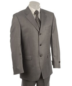Jones New York Men's Grey Sharkskin 3-button Suit