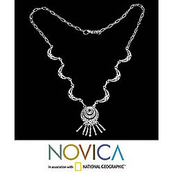 'Andean Moons' Sterling Silver Necklace (Peru)